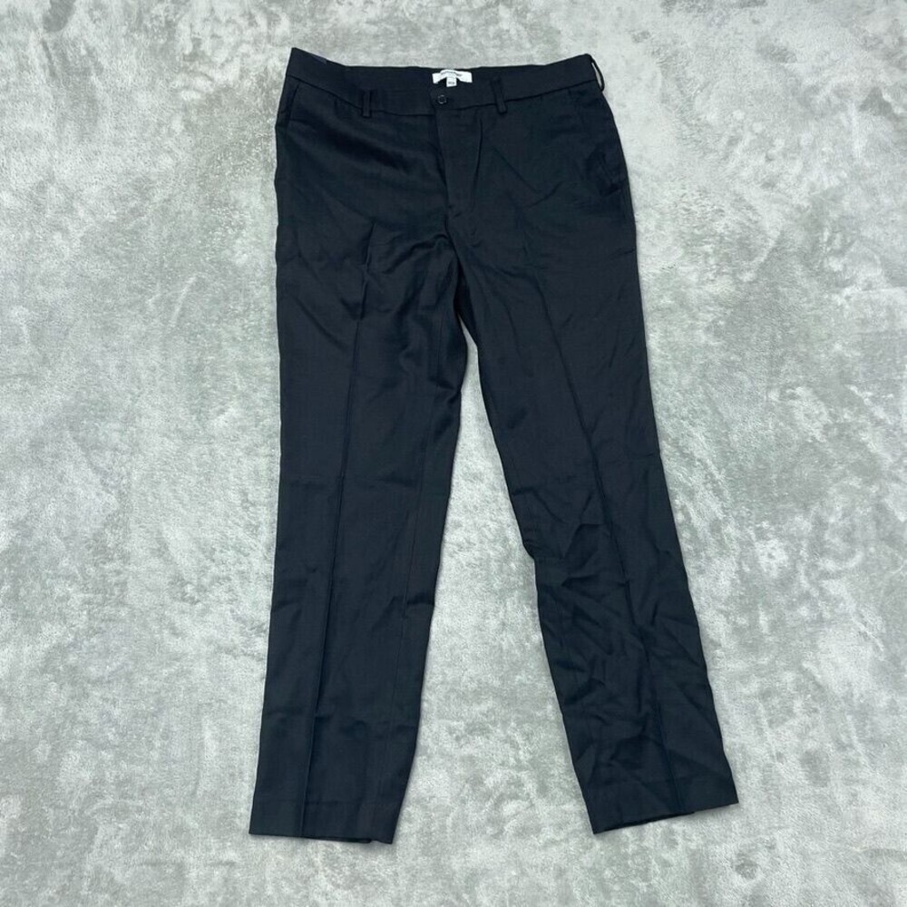 Duchamp Slim Fit Black Dress Pants 34X30 Stretch Waistband a1407